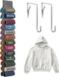 Double-Sided Over Door & Closet Organizer for Yoga Pants, Scarves & Accessories in Dorms and Bedrooms, 26-Pocket Vertical Storage Rack (Grey)