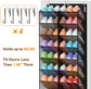 Over the Door Shoe Organizer with 20 Mesh Pockets, Heavy Duty Hanging Shoe Rack for 30 Pairs, Space Saving Closet Storage for Sneakers Boots (Black)