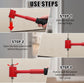 4-in-1 Door Hinge Adjustment Tool – Heavy-Duty Carbon Steel Wrench with Interchangeable Heads for 14mm/0.55" to 25mm/0.98" Hinges, 153mm/6.02" Length (Red)