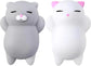 2 PCS Mini Cat Squishy Toy for Office & Classroom – Soft Silicone Stress Reliever to Calm Anxiety (Grey & White)