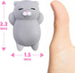 2 PCS Mini Cat Squishy Toy for Office & Classroom – Soft Silicone Stress Reliever to Calm Anxiety (Grey & White)