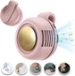 Mini Clip-On Bladeless Fan, USB Rechargeable 3-Speed Portable Personal Fan with 360° Rotation, Ultra-Quiet 25dB Waist Hanging Fan for Outdoor Travel Gym (Pink)