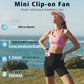 Mini Clip-On Bladeless Fan, USB Rechargeable 3-Speed Portable Personal Fan with 360° Rotation, Ultra-Quiet 25dB Waist Hanging Fan for Outdoor Travel Gym (Pink)