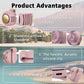 Mini Clip-On Bladeless Fan, USB Rechargeable 3-Speed Portable Personal Fan with 360° Rotation, Ultra-Quiet 25dB Waist Hanging Fan for Outdoor Travel Gym (Pink)