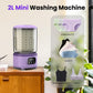 Portable Mini Washing Machine with Spin Dry & UV Sterilization – 3L Capacity, Wash, Rinse, Dehydrate, and Disinfect in One, Ideal for Underwear, Socks, Baby Clothes (Purple)
