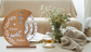 Wooden Perpetual Calendar with Rotating Discs – Elegant Desk Decor for Home & Office, “Home Sweet Home” Design (Natural Wood)