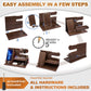 Wooden Desk Organizer for Men – Multi-Function Phone Stand, Watch & Glasses Holder, Key & Wallet Tray (Vintage Brown)