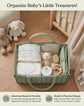Large Baby Diaper Caddy Organizer – Stylish Storage Basket for Nursery, Changing Table & Travel – Portable Urn for Diapers, Wipes, Toys & Essentials (Green)