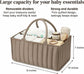 Large Baby Diaper Caddy Organizer – Stylish Storage Basket for Nursery, Changing Table & Travel – Portable Urn for Diapers, Wipes, Toys & Essentials (Brown)