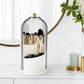 360° Rotating Makeup Brush Holder with Dustproof Cover, 3-Slot Vanity Organizer for Cosmetics & Toiletries, Birdcage Design for Bathroom & Desk (White)