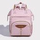 Stylish Mom Backpack with Insulated Bottle Pocket – Multi-Compartment Diaper Bag, Anti-Theft Phone Pocket, Large Capacity Baby Organizer, Travel Backpack for Moms (Pink)