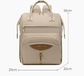 Stylish Mom Backpack with Insulated Bottle Pocket – Multi-Compartment Diaper Bag, Anti-Theft Phone Pocket, Large Capacity Baby Organizer, Travel Backpack for Moms (Apricot)