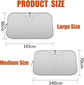 Universal Front Windshield Sun Shade for Cars SUVs Trucks, Heat Insulation UV Protection Foldable Visor 145x80cm (Silver)