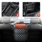 Car Seat Storage Bag: PU Leather Organizer with Hooks – Pet Barrier, Safe Driving Storage for Wallets/Phones (Black)