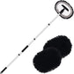 Telescopic Car Cleaning Mop with 4-Section Aluminum Pole, Rotating Microfiber Head, Anti-Slip Grip, Interchangeable Chenille Pads, Multi-Surface Use for Vehicles, Windows, Floors, and Ceilings (Black)