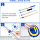 Telescopic Car Cleaning Mop with 4-Section Aluminum Pole, Rotating Microfiber Head, Anti-Slip Grip, Interchangeable Chenille Pads, Multi-Surface Use for Vehicles, Windows, Floors, and Ceilings (Blue)