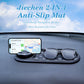 2-in-1 Car Dashboard Anti-Slip Mat with 360° Rotating Phone Holder – Holds Phone, Sunglasses & Keys, Spring-Clamp Grip, Non-Slip Silicone, Universal Fit (Grey- Black)