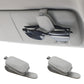 2-Pack Car Sun Visor Sunglasses Holder – Magnetic Flip Cover, PU Leather Eyewear & Card Organizer, Easy One-Hand Open, Scratch-Free, Universal Fit for All Vehicles (Grey)