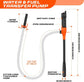 Battery-Powered Liquid Transfer Pump with 47-Inch Reinforced Hose, One-Click Switch, Hanging Hook, Dual Battery Compatibility (AA or D), for Water, Diesel, and Light Oils – Portable Design (Orange)