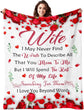 Romantic Rose Print Fleece Blanket for Wife, Soft Cozy Throw for Valentine’s Day Anniversary Christmas Gift, Warm Snuggle Blanket with Love Message (60”*80”)