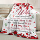 Romantic Rose Print Fleece Blanket for Wife, Soft Cozy Throw for Valentine’s Day Anniversary Christmas Gift, Warm Snuggle Blanket with Love Message (60”*80”)