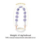 Hand-Woven Flower Water Bottle Strap with Silicone Ring 41cm/16.14 inch – Universal Cup Holder for 14oz, 30oz, and 40oz Stanley Tumblers, Adjustable Shoulder Strap with Rose Gold Clips and Net Pouch (Purple)