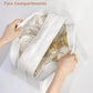 Large Capacity Travel Toiletry Bag with Dual Compartments, Waterproof PVC Cosmetic Organizer for Gym & Business Trips (White)