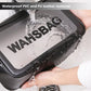 Large Capacity Travel Toiletry Bag with Dual Compartments, Waterproof PVC Cosmetic Organizer for Gym & Business Trips (Black)