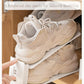 Adjustable Shoe Rack Organizer, 10-Pack Stackable Shoe Shelf for Closet Storage – Space-Saving Double Layer Shoe Holder with 3-Level Height Adjustment (White)