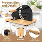 Manual Bread Slicer with Adjustable Thickness, Hand Crank Slicer for Homemade Sourdough, 304 Stainless Steel Blade, Wood Base, for Home & Bakery (Black)