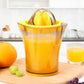 Handheld Citrus Juicer with Dual Reamer & 20oz Measuring Cup – Manual Lemon, Lime, Orange, Grapefruit Squeezer with Anti-Slip Base and Filtered Spout (Yellow)