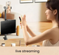 Floor Standing Phone Tripod with Swan Neck Arm – Includes Phone Clamp & Selfie Remote, Multi-Angle Stand for Live Streaming, Food Photography, Vlogging (Black)