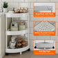 White Corner Storage Shelf – 3-Tier Rolling Organizer for Bathroom, Kitchen & Bedroom | Space-Saving Aluminum Rack with Wheels | Black Available In-Store