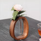 Wooden Glass Hydroponic Vase – Minimalist Desktop Flower Vase for Water Plants & Blooms (9.5cm) | Other Sizes Available in Store