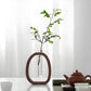 Wooden Glass Hydroponic Vase – Minimalist Desktop Flower Vase for Water Plants & Blooms (15cm) | Other Sizes Available in Store