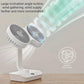 Dual-Head Auto-Oscillating Desktop Fan for Office & Bedroom, USB Rechargeable Portable Cooling with LED Display (White)