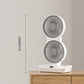 Dual-Head Auto-Oscillating Desktop Fan for Office & Bedroom, USB Rechargeable Portable Cooling with LED Display (White)