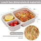4-Pack Wheat Straw Bento Box Set with 3 Compartments for Meal Prep, Office & School Lunch, Microwave Safe (Pink Green Blue Beige)