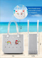 EVA Beach Tote Bag for Swimming, Pool & Travel – Waterproof Washable Rubber Handbag with 2 Random Charms, Lightweight & Sand-Resistant (White)  | Other Colors Available in Store