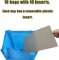 10 Pack Heavy Duty Reusable Grocery Bags with Reinforced Bottom, Large Capacity Shopping Totes for Supermarket & Storage (Blue)