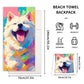 Dual-Function Foldable Beach Towel with Built-in Backpack – Soft Microfiber Towel & Compact Carry Bag in One, 55-Inch Large Size for Swimming, Travel, Picnic (Dog,Colorful)