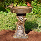 Resin Bird Bath Statue for Garden, Outdoor Decorative Bird Feeder & Water Fountain, Whimsical Yard Sculpture for Patio & Lawn(Raccoon)