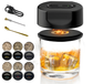 Black Smart Cocktail Smoker Kit – Electric Whiskey Smoke Generator with 6 Wood Chips, USB Rechargeable, One-Click Ignition | Perfect Gift for Men & Bar Enthusiasts