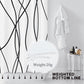 Modern Abstract Wavy Line Shower Curtain Set, Waterproof Fabric with Weighted Bottom & 12 Hooks, Hotel Style Bathroom Decor, Gradient Design for Contemporary Bathrooms (White)