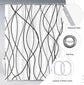 Modern Abstract Wavy Line Shower Curtain Set, Waterproof Fabric with Weighted Bottom & 12 Hooks, Hotel Style Bathroom Decor, Gradient Design for Contemporary Bathrooms (White)