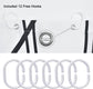 Modern Abstract Wavy Line Shower Curtain Set, Waterproof Fabric with Weighted Bottom & 12 Hooks, Hotel Style Bathroom Decor, Gradient Design for Contemporary Bathrooms (White)