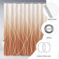 Modern Abstract Wavy Line Shower Curtain Set, Waterproof Fabric with Weighted Bottom & 12 Hooks, Hotel Style Bathroom Decor, Gradient Design for Contemporary Bathrooms (Orange)