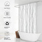 Modern Abstract Wavy Line Shower Curtain Set, Waterproof Fabric with Weighted Bottom & 12 Hooks, Hotel Style Bathroom Decor, Gradient Design for Contemporary Bathrooms (Grey)