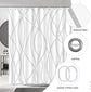 Modern Abstract Wavy Line Shower Curtain Set, Waterproof Fabric with Weighted Bottom & 12 Hooks, Hotel Style Bathroom Decor, Gradient Design for Contemporary Bathrooms (Grey)