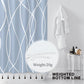 Modern Abstract Wavy Line Shower Curtain Set, Waterproof Fabric with Weighted Bottom & 12 Hooks, Hotel Style Bathroom Decor, Gradient Design for Contemporary Bathrooms (Blue)